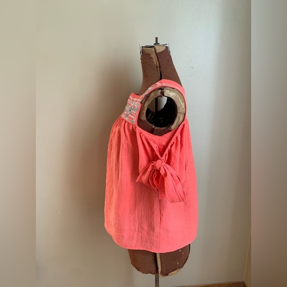 THML blouse, embroidered cut out shirt, peasant boho top - Picture 6 of 8